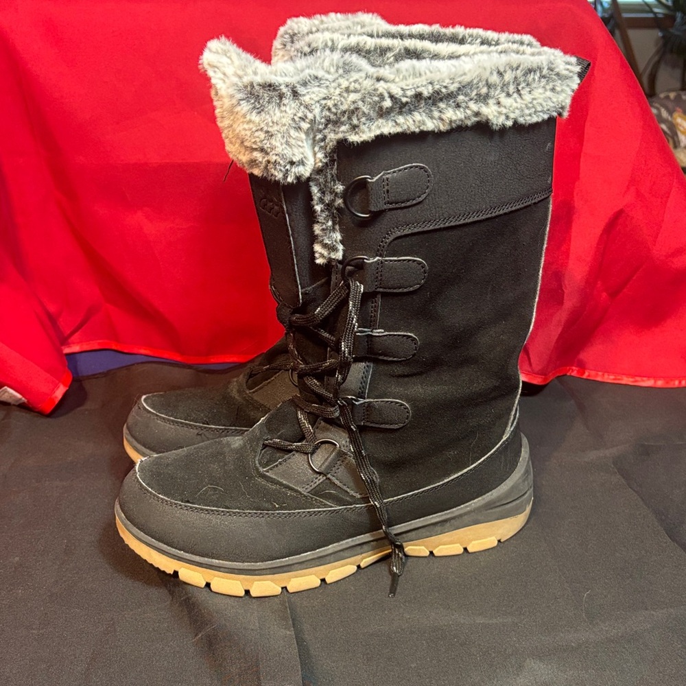 Target Black and Gray Winter Boots with Faux Fur - Picture 2 of 5